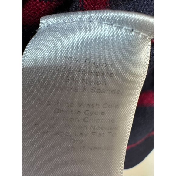 Talbots Woman Striped Knit Sweater 3X Navy & Red Mature - Picture 3 of 10